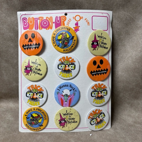 Lot (12) Vintage 90’s Halloween Pin Buttons - Picture 1 of 5